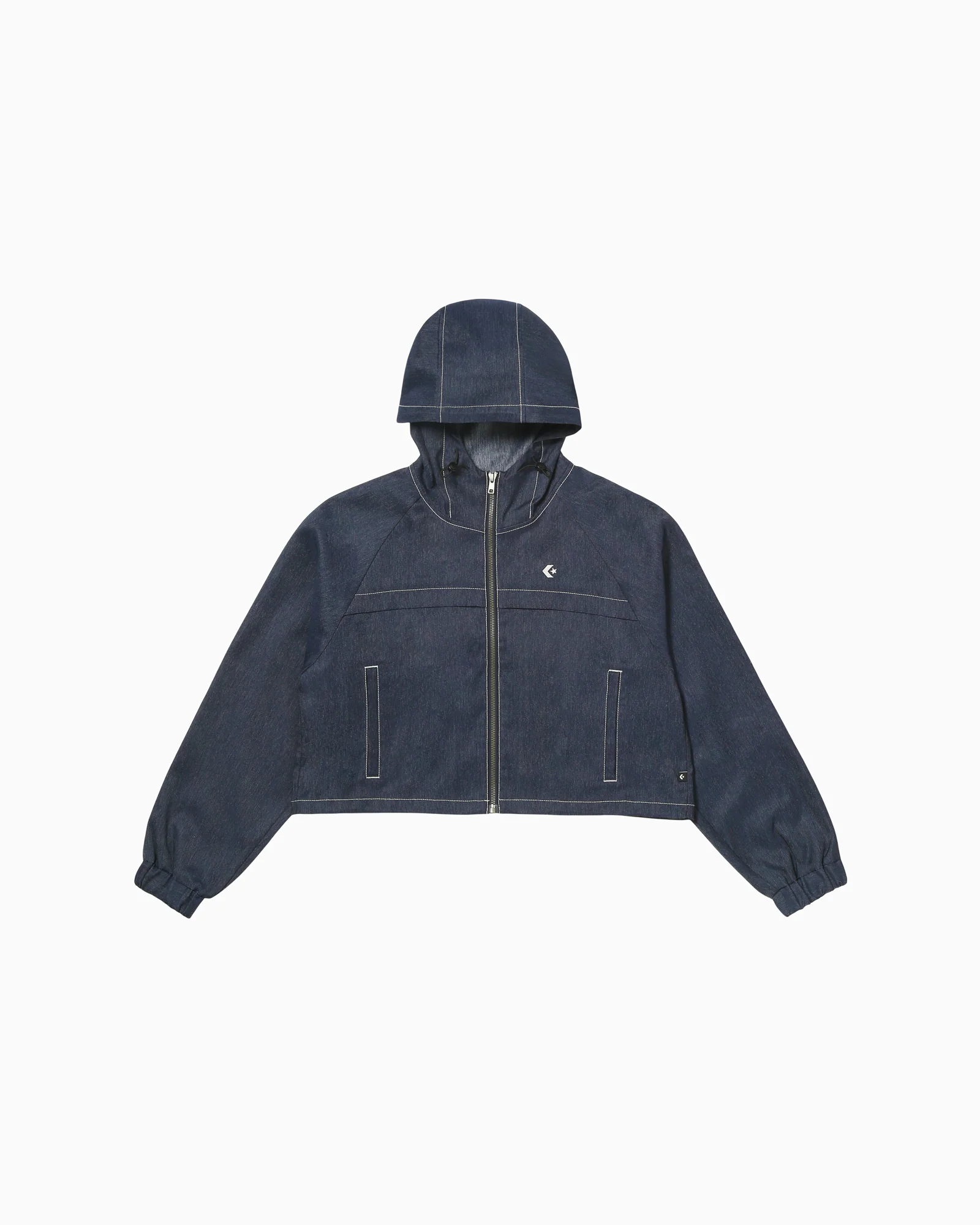 SYNTHETIC DENIM HOODED JACKET LADIES