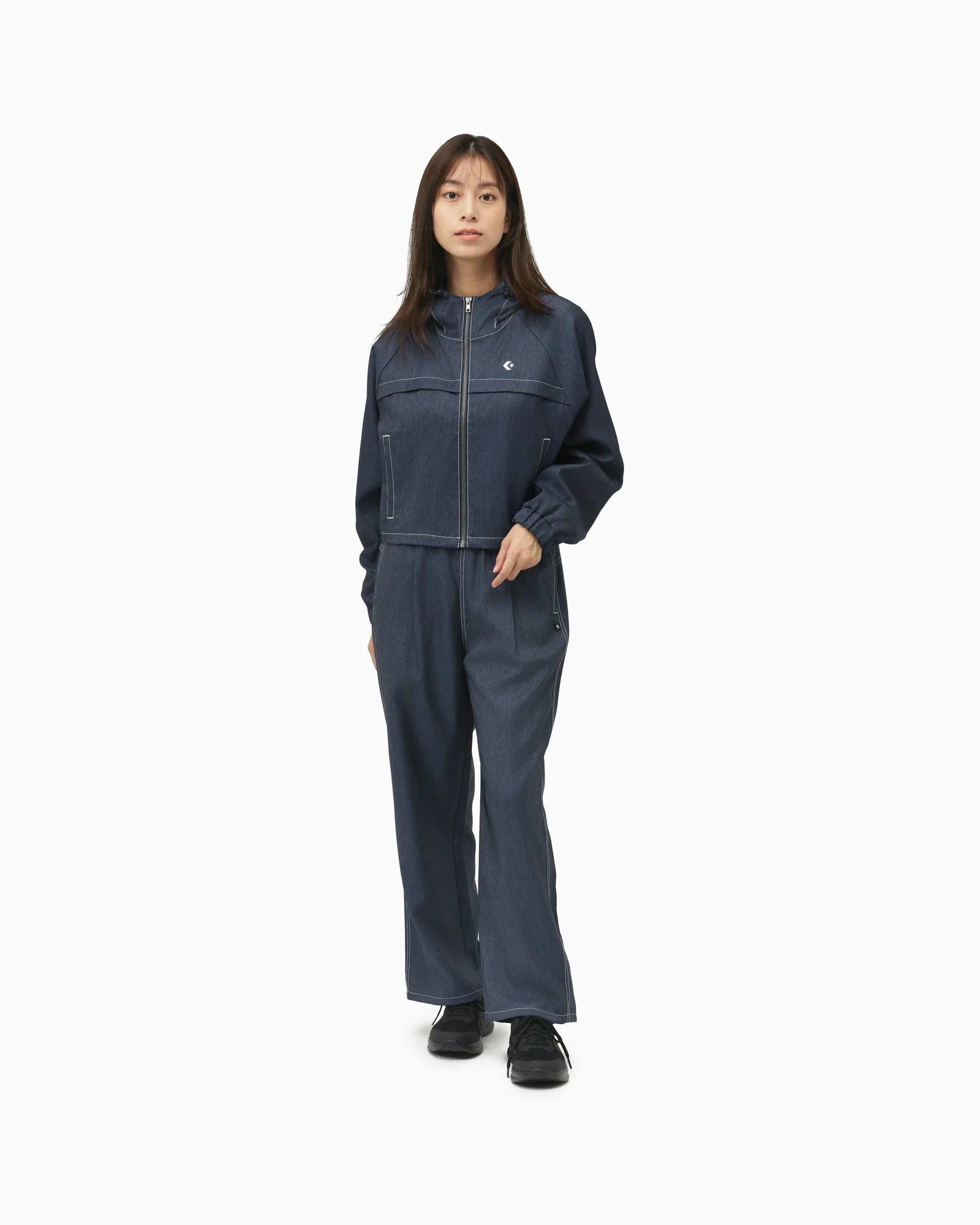 SYNTHETIC DENIM HOODED JACKET LADIES - Image 8