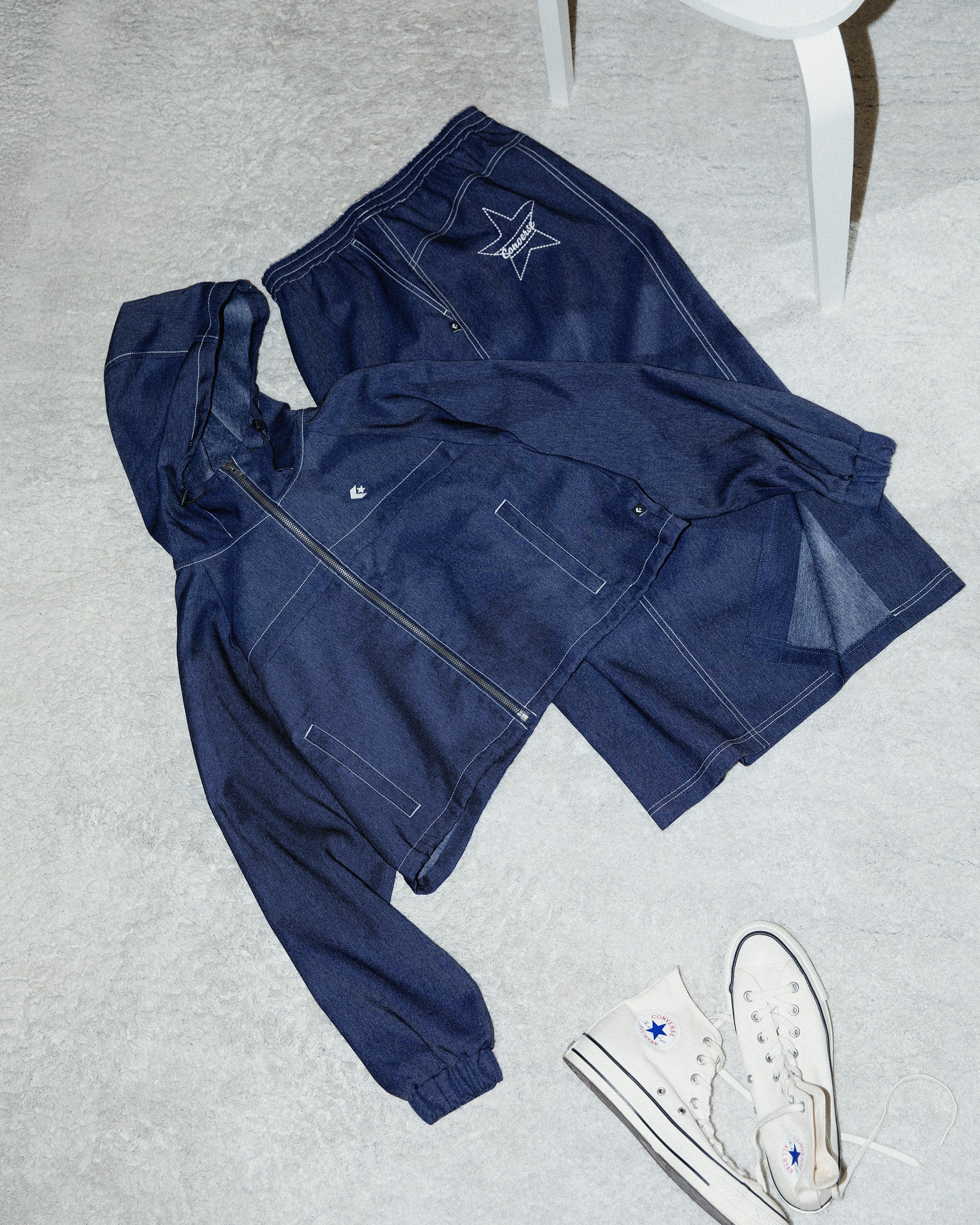 SYNTHETIC DENIM HOODED JACKET LADIES - Image 9