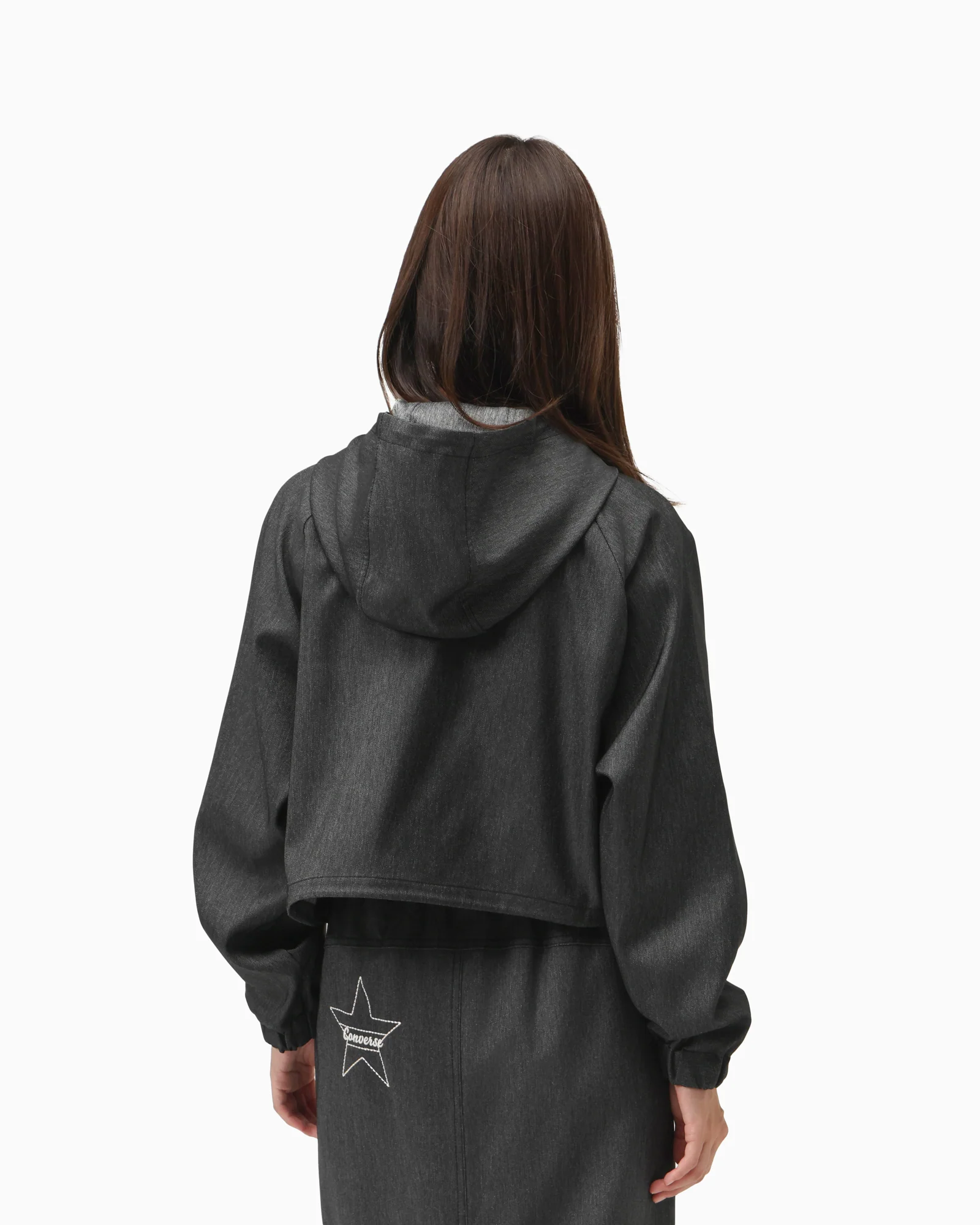 SYNTHETIC DENIM HOODED JACKET LADIES - Image 6