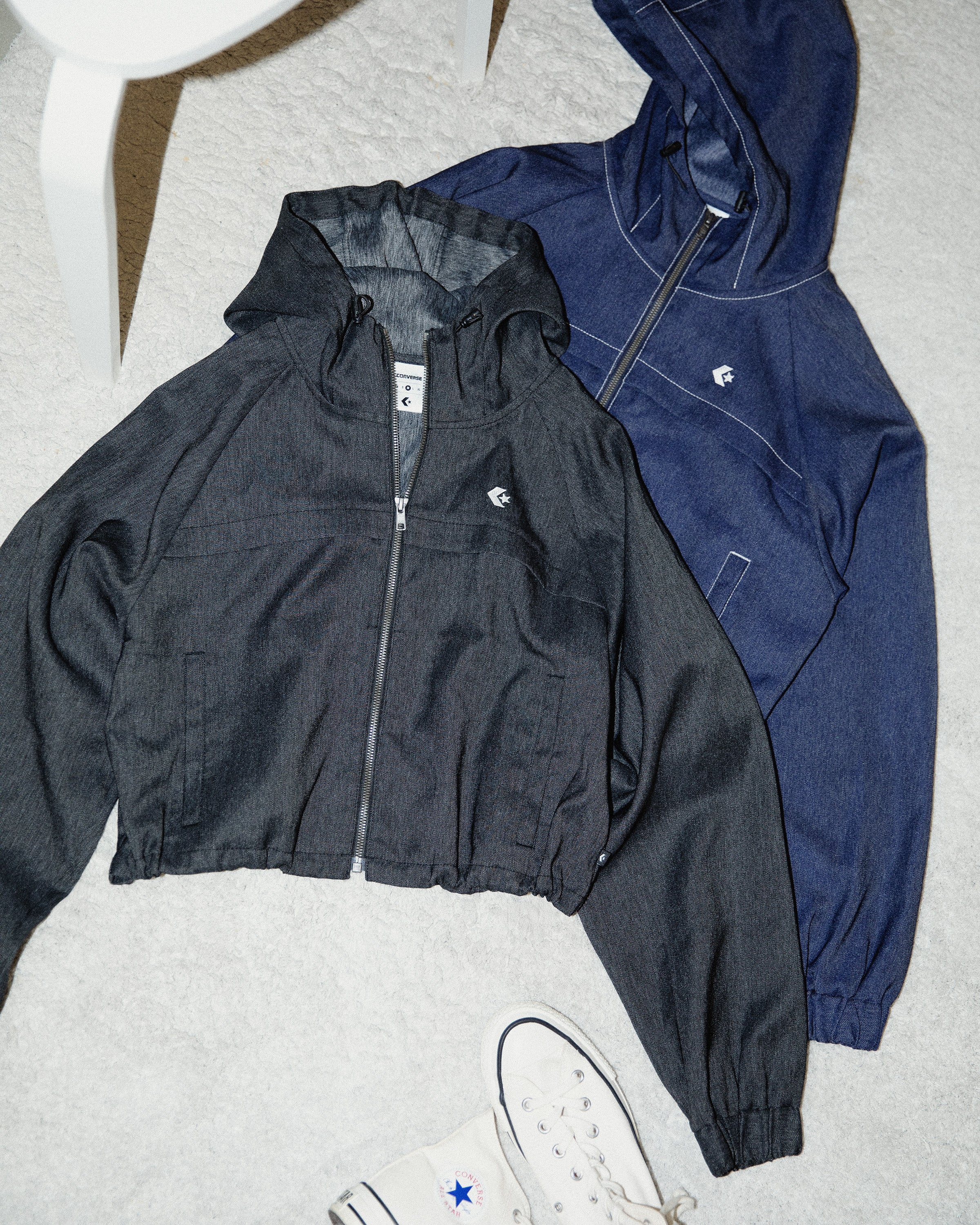 SYNTHETIC DENIM HOODED JACKET LADIES - Image 9